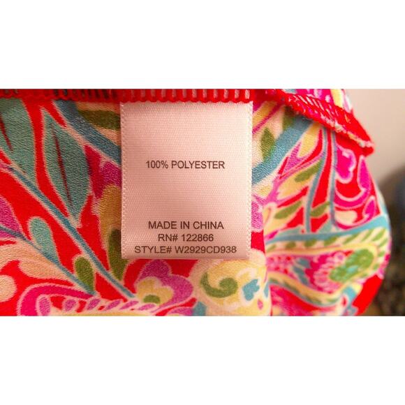 Chenault 1X Flutter Sleeve V-Neck Blouse Short Sleeve Paisley Floral - Picture 5 of 6